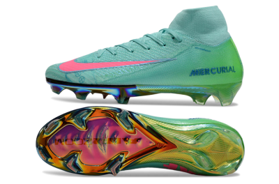 Nike Air Zoom Mercurial Superfly 10 Elite FG Firm Ground Soccer Cleats - Jade/Pink/Gold