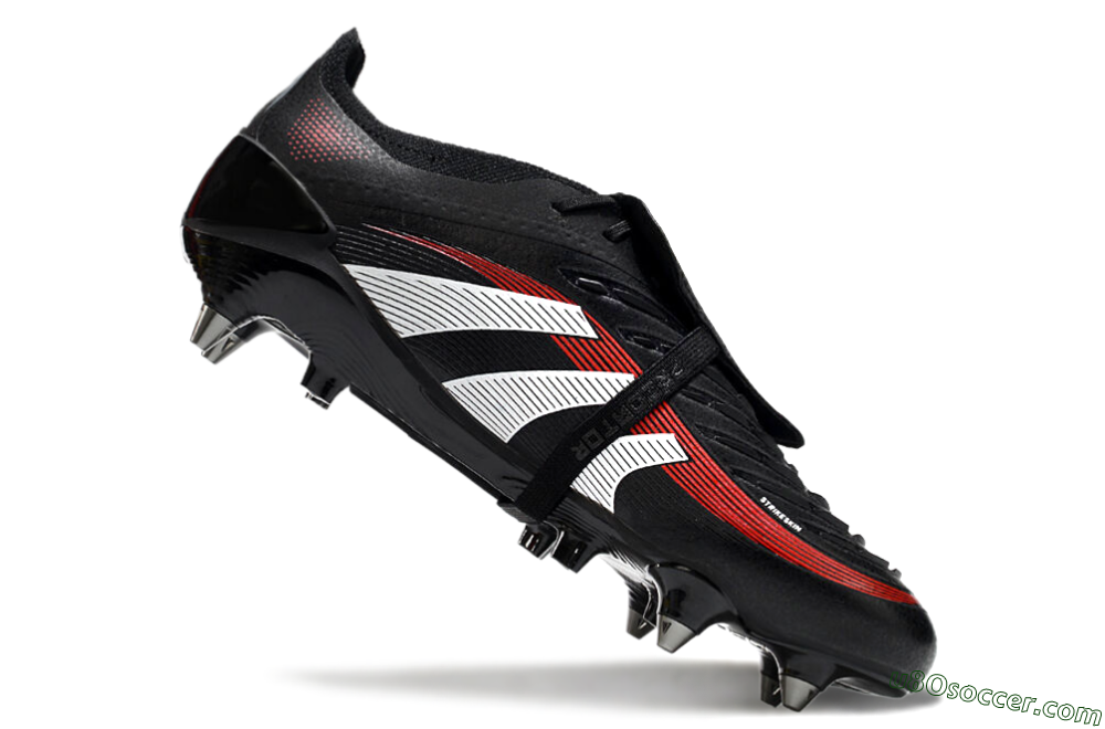 Adidas Predator 25 Elite Foldover Tongue SG Soft Ground Soccer Cleats - Black/White/Red 4