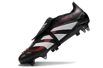 Adidas Predator 25 Elite Foldover Tongue SG Soft Ground Soccer Cleats - Black/White/Red