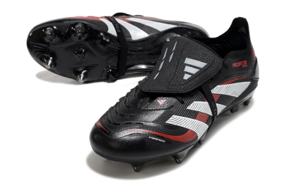 Adidas Predator 25 Elite Foldover Tongue SG Soft Ground Soccer Cleats - Black/White/Red
