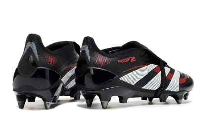 Adidas Predator 25 Elite Foldover Tongue SG Soft Ground Soccer Cleats - Black/White/Red