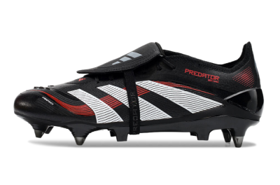 Adidas Predator 25 Elite Foldover Tongue SG Soft Ground Soccer Cleats - Black/White/Red