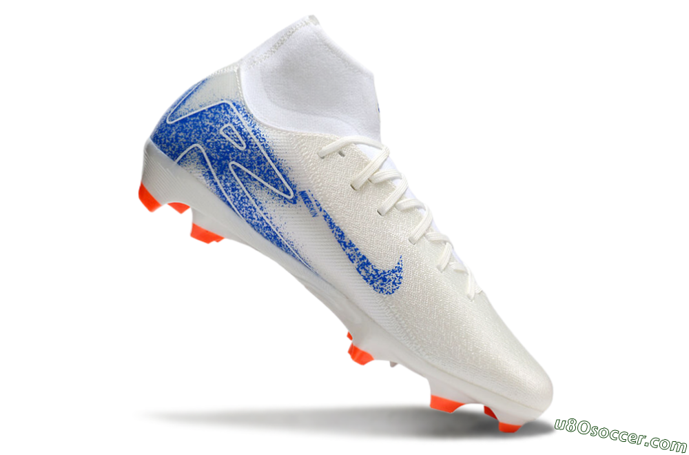 Nike Air Zoom Mercurial Superfly 10 Academy FG Firm Ground Soccer Cleats - Beige/Blue/White 4