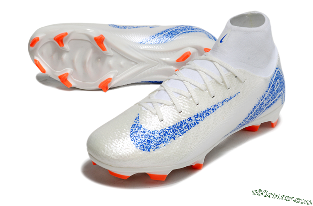 Nike Air Zoom Mercurial Superfly 10 Academy FG Firm Ground Soccer Cleats - Beige/Blue/White 3
