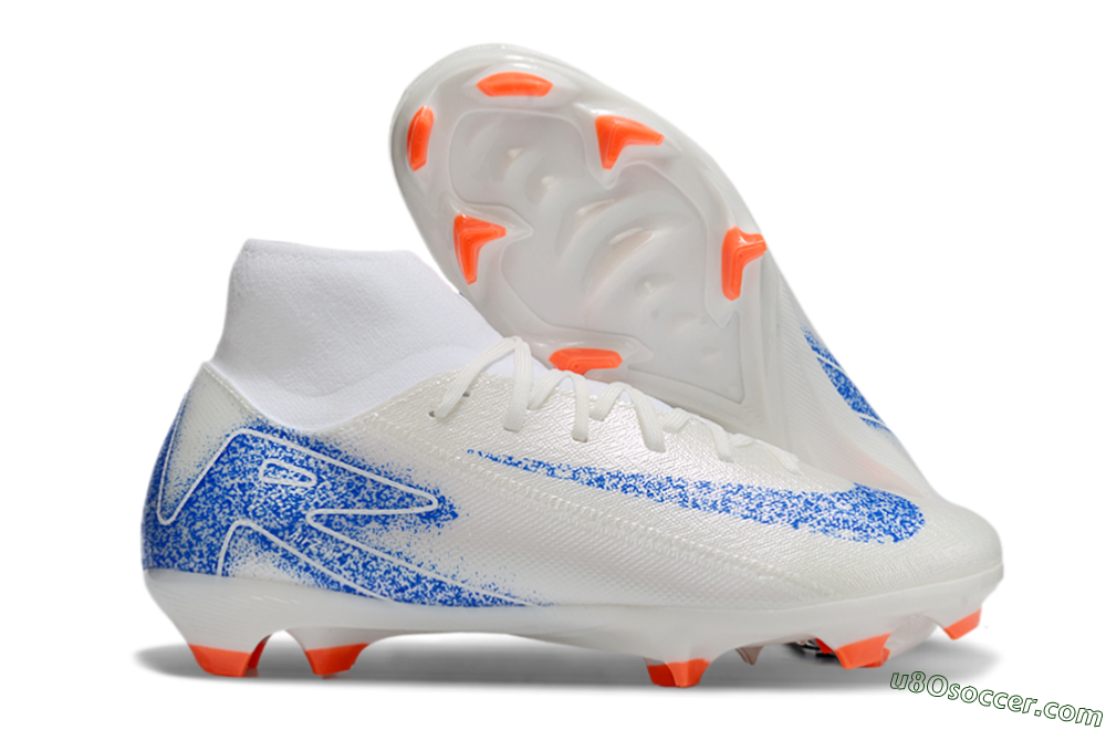 Nike Air Zoom Mercurial Superfly 10 Academy FG Firm Ground Soccer Cleats - Beige/Blue/White 1