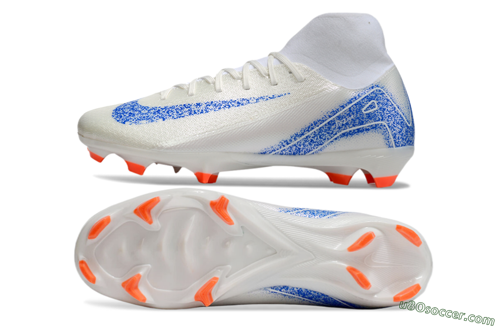 Nike Air Zoom Mercurial Superfly 10 Academy FG Firm Ground Soccer Cleats - Beige/Blue/White 0