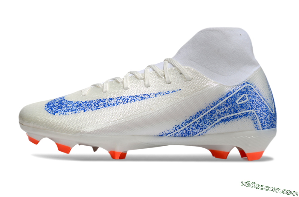 Nike Air Zoom Mercurial Superfly 10 Academy FG Firm Ground Soccer Cleats - Beige/Blue/White 2