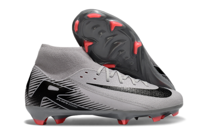 Nike Air Zoom Mercurial Superfly 10 Academy FG Firm Ground Soccer Cleats - Grey/Black/Red