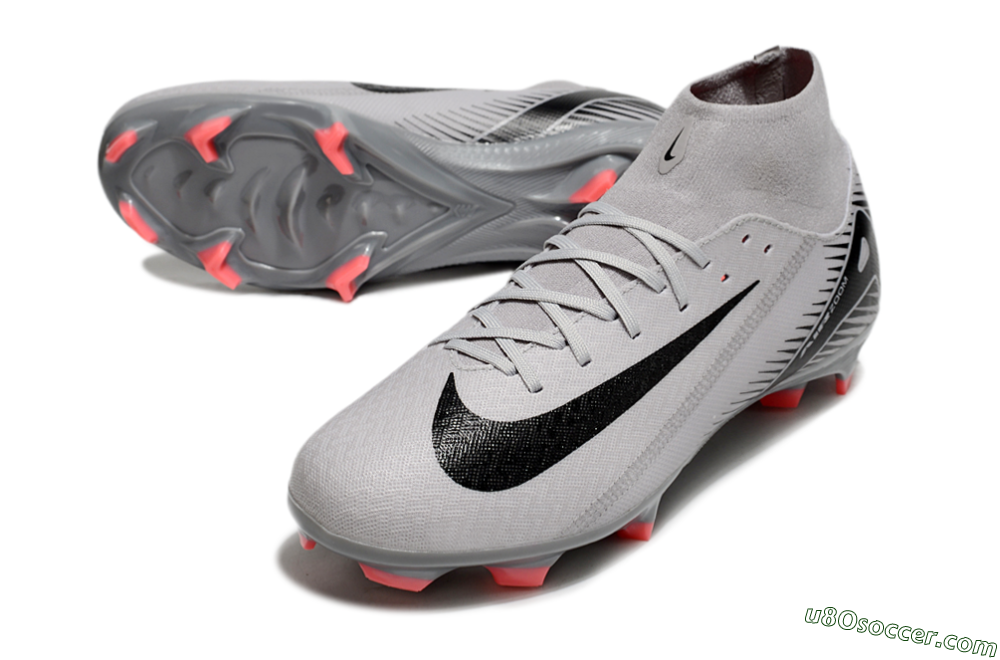 Nike Air Zoom Mercurial Superfly 10 Academy FG Firm Ground Soccer Cleats - Grey/Black/Red 3