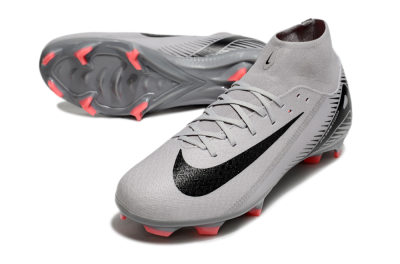 Nike Air Zoom Mercurial Superfly 10 Academy FG Firm Ground Soccer Cleats - Grey/Black/Red