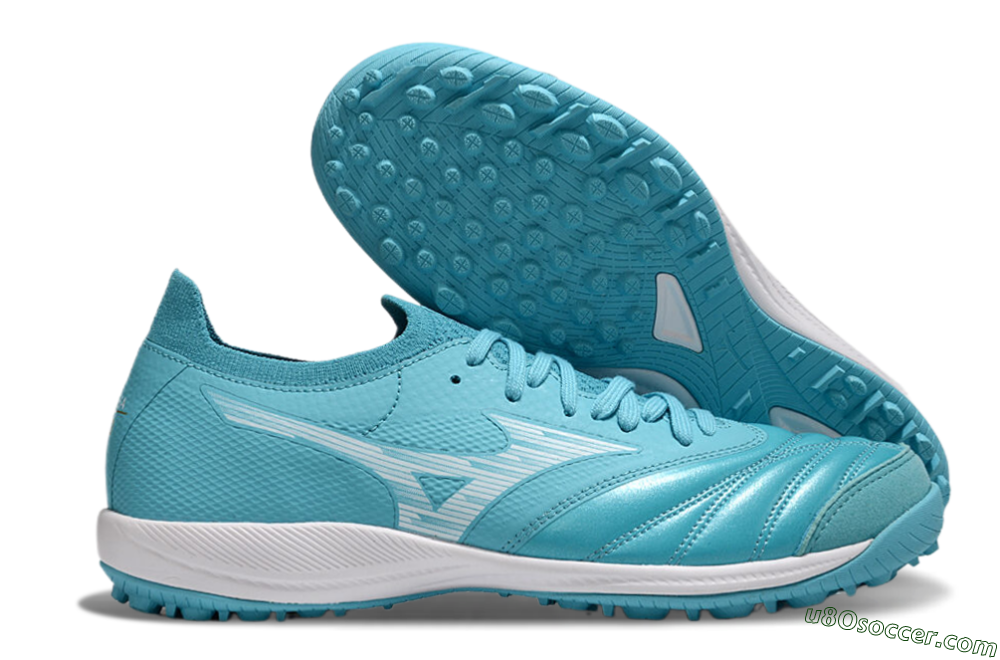 Mizuno Morelia Neo Sala M8 TF Artificial Turf Soccer Shoes - Jade/White 1