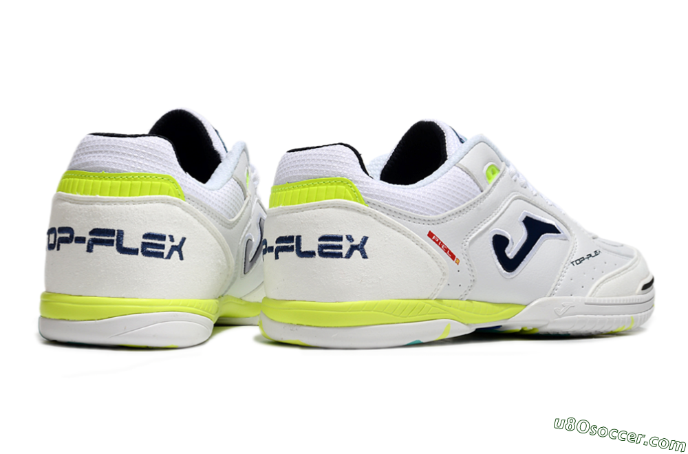 Joma Top Flex IC Indoor & Futsal Soccer Shoes - White/Black/Yellow 6
