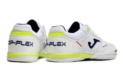 Joma Top Flex IC Indoor & Futsal Soccer Shoes - White/Black/Yellow