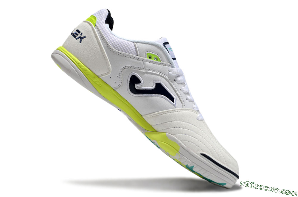 Joma Top Flex IC Indoor & Futsal Soccer Shoes - White/Black/Yellow 4