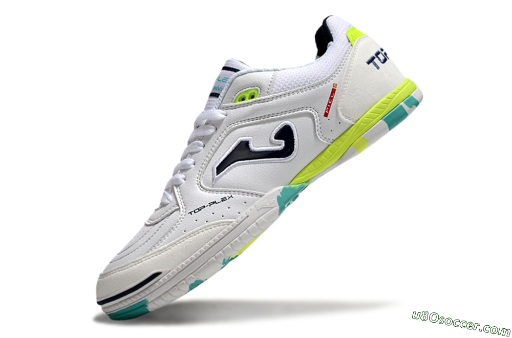 Joma Top Flex IC Indoor & Futsal Soccer Shoes - White/Black/Yellow 5