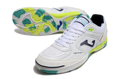 Joma Top Flex IC Indoor & Futsal Soccer Shoes - White/Black/Yellow