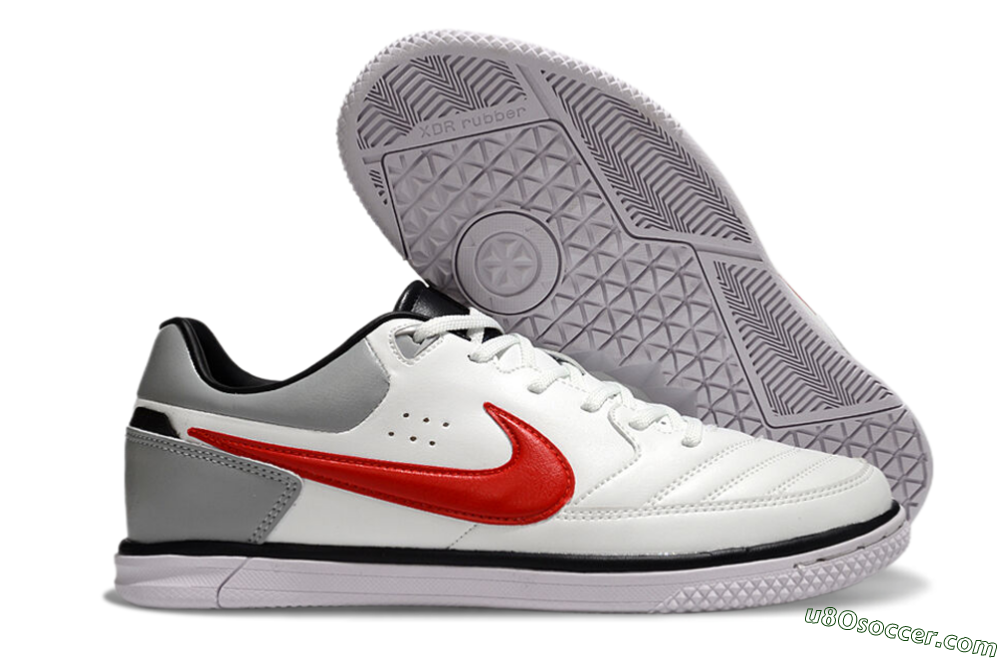 Nike Street Gato IC Indoor & Futsal Soccer Shoes - White/Red/Silver 1
