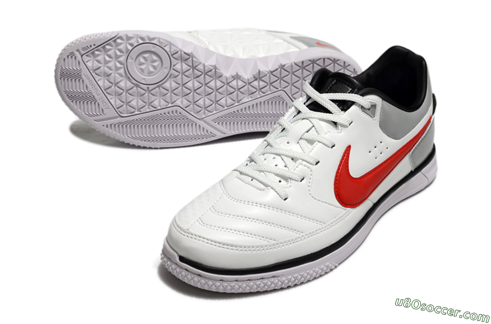 Nike Street Gato IC Indoor & Futsal Soccer Shoes - White/Red/Silver 3