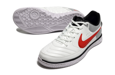 Nike Street Gato IC Indoor & Futsal Soccer Shoes - White/Red/Silver
