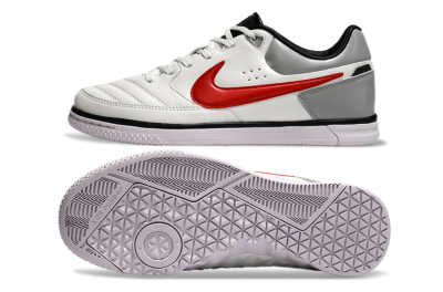 Nike Street Gato IC Indoor & Futsal Soccer Shoes - White/Red/Silver