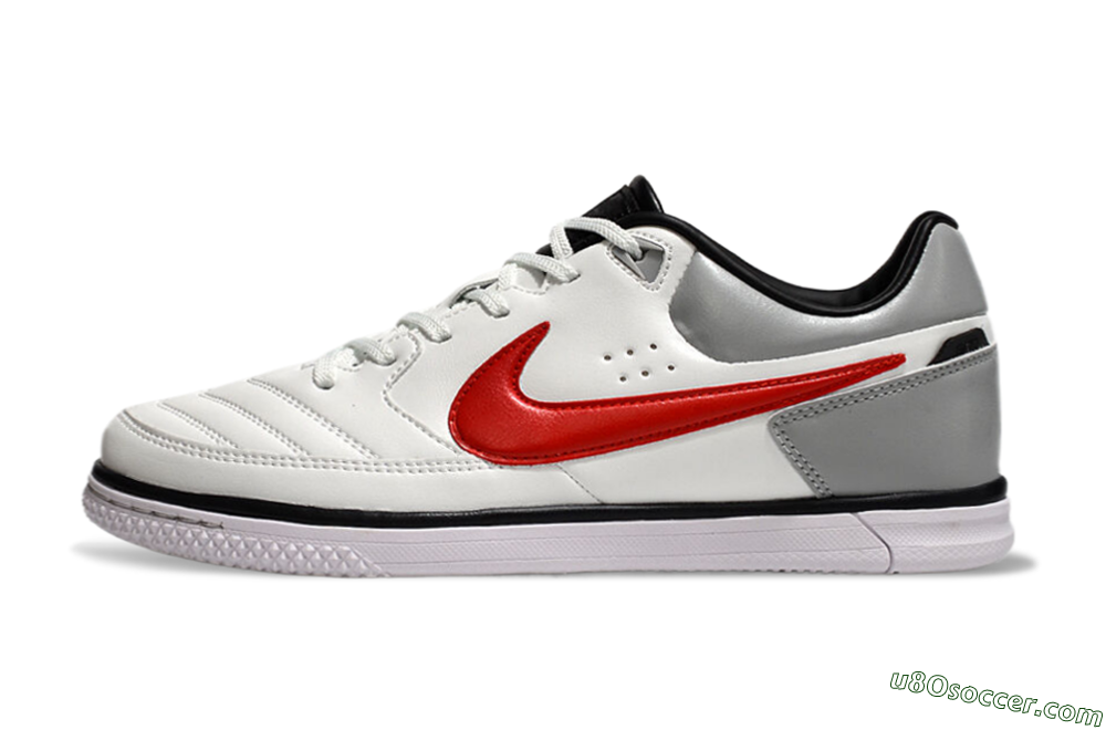 Nike Street Gato IC Indoor & Futsal Soccer Shoes - White/Red/Silver 2