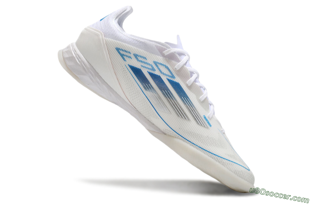 Adidas F50 Pro IC Indoor & Futsal Soccer Shoes - Beige/Blue/White 4