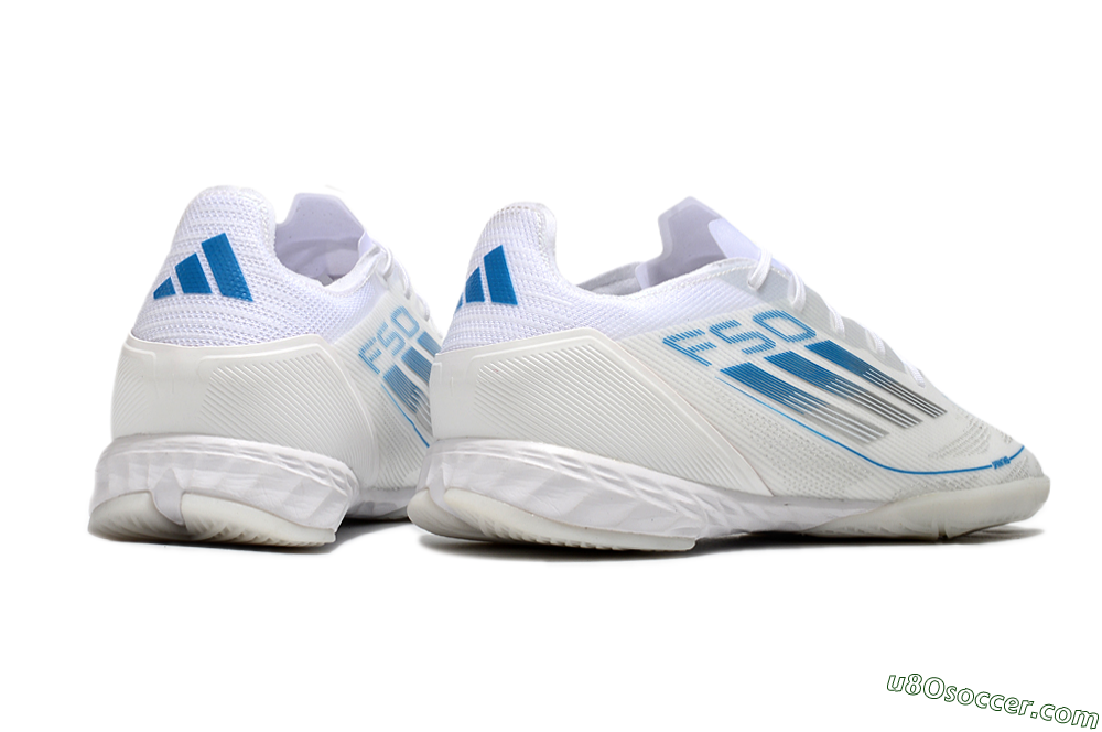 Adidas F50 Pro IC Indoor & Futsal Soccer Shoes - Beige/Blue/White 6