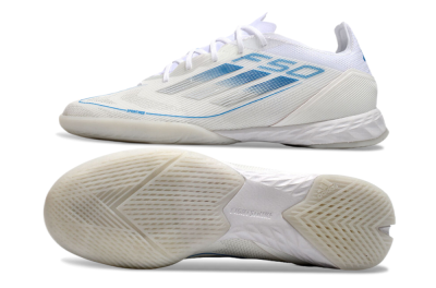 Adidas F50 Pro IC Indoor & Futsal Soccer Shoes - Beige/Blue/White