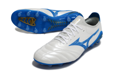 Mizuno Morelia Neo 4 FG Firm Ground Soccer Cleats - White/Blue