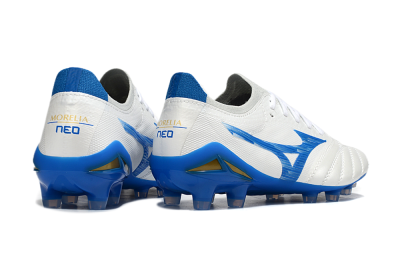 Mizuno Morelia Neo 4 FG Firm Ground Soccer Cleats - White/Blue