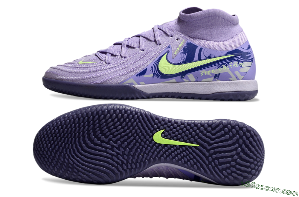 Nike Phantom Luna Elite NU IC Indoor & Futsal Soccer Shoes - Purple/Yellow/Blue 0