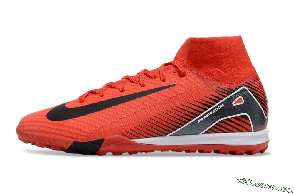 Nike Air Zoom Mercurial Superfly 10 Elite TF Artificial Turf Soccer Shoes - Red/Black/White 2