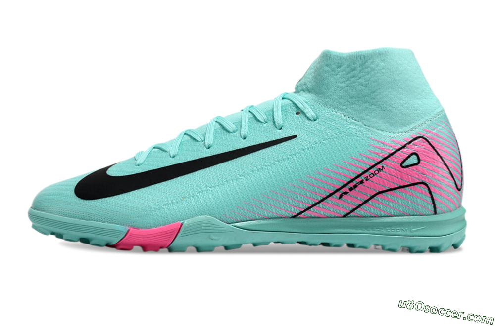Nike Air Zoom Mercurial Superfly 10 Elite TF Artificial Turf Soccer Shoes - Jade/Red/Black 2