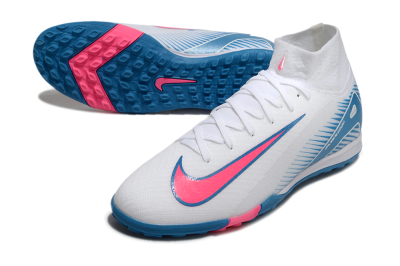 Nike Air Zoom Mercurial Superfly 10 Elite TF Artificial Turf Soccer Shoes - White/Pink/Blue