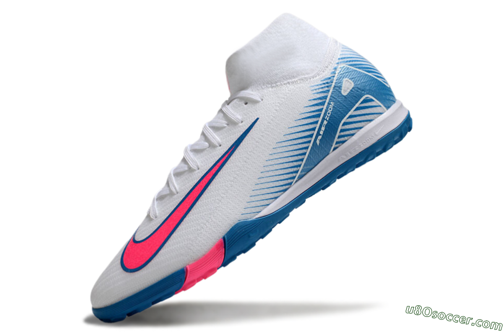 Nike Air Zoom Mercurial Superfly 10 Elite TF Artificial Turf Soccer Shoes - White/Pink/Blue 5