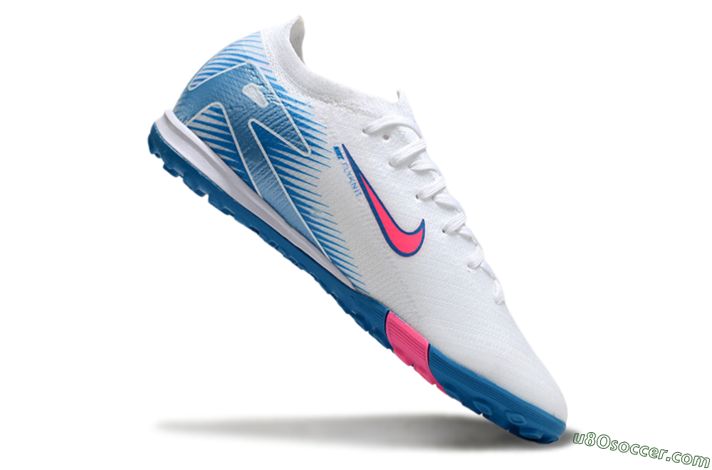 Nike Air Zoom Mercurial Vapor 16 Elite TF Artificial Turf Soccer Shoes - White/Pink/Blue 4