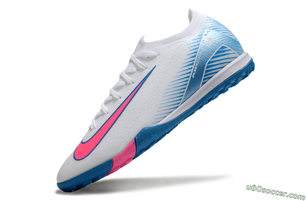 Nike Air Zoom Mercurial Vapor 16 Elite TF Artificial Turf Soccer Shoes - White/Pink/Blue 5