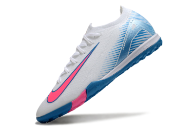 Nike Air Zoom Mercurial Vapor 16 Elite TF Artificial Turf Soccer Shoes - White/Pink/Blue
