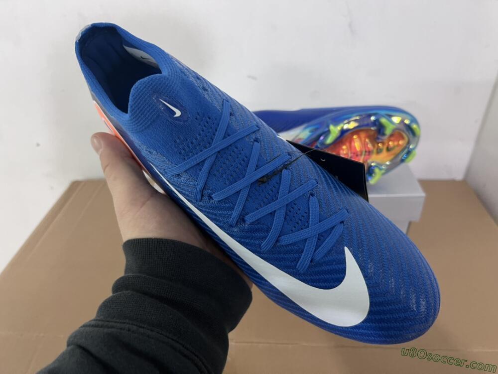 Nike Air Zoom Mercurial Vapor 16 Elite FG Firm Ground Soccer Cleats - Blue/White/Orange
