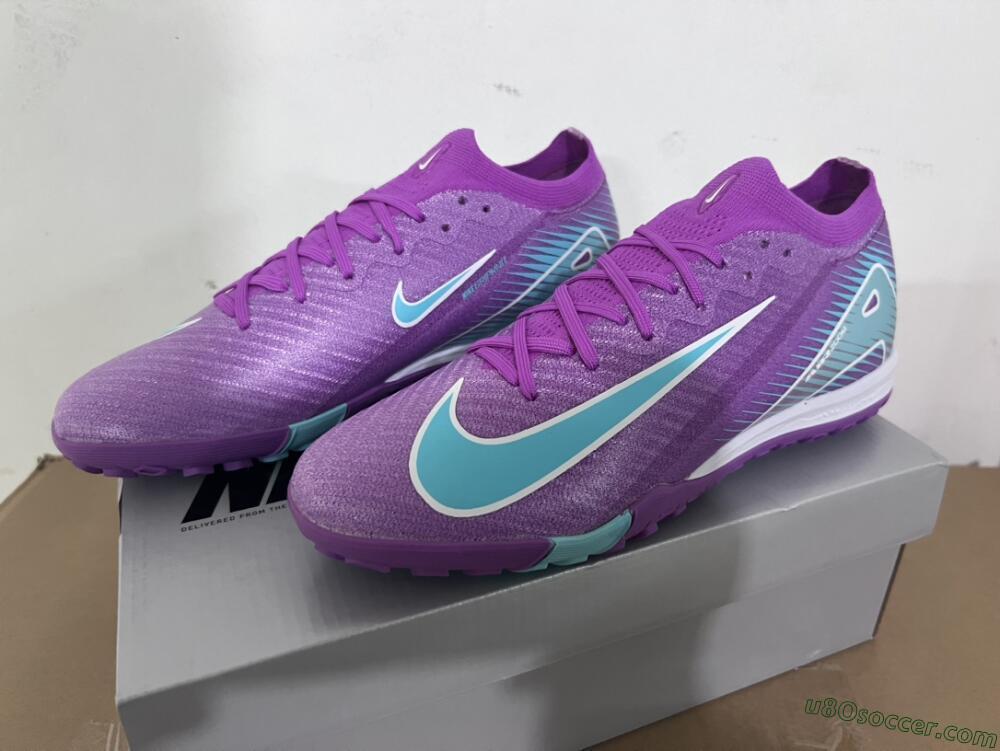 Nike Air Zoom Mercurial Vapor 16 Elite TF Artificial Turf Soccer Shoes - Purple/Jade/White