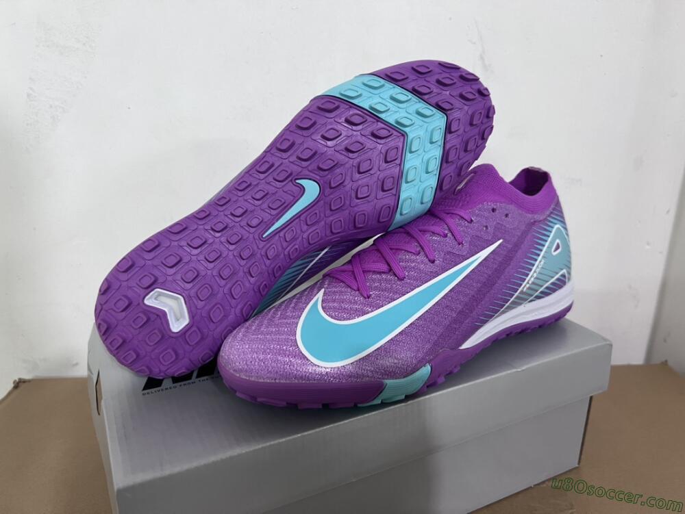 Nike Air Zoom Mercurial Vapor 16 Elite TF Artificial Turf Soccer Shoes - Purple/Jade/White