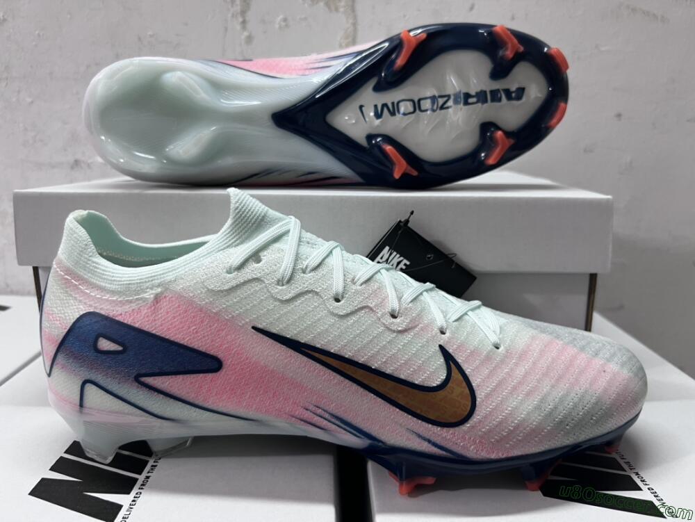 Nike Air Zoom Mercurial Vapor 16 Elite FG Firm Ground Soccer Cleats - Jade/Gold/Pink/Blue