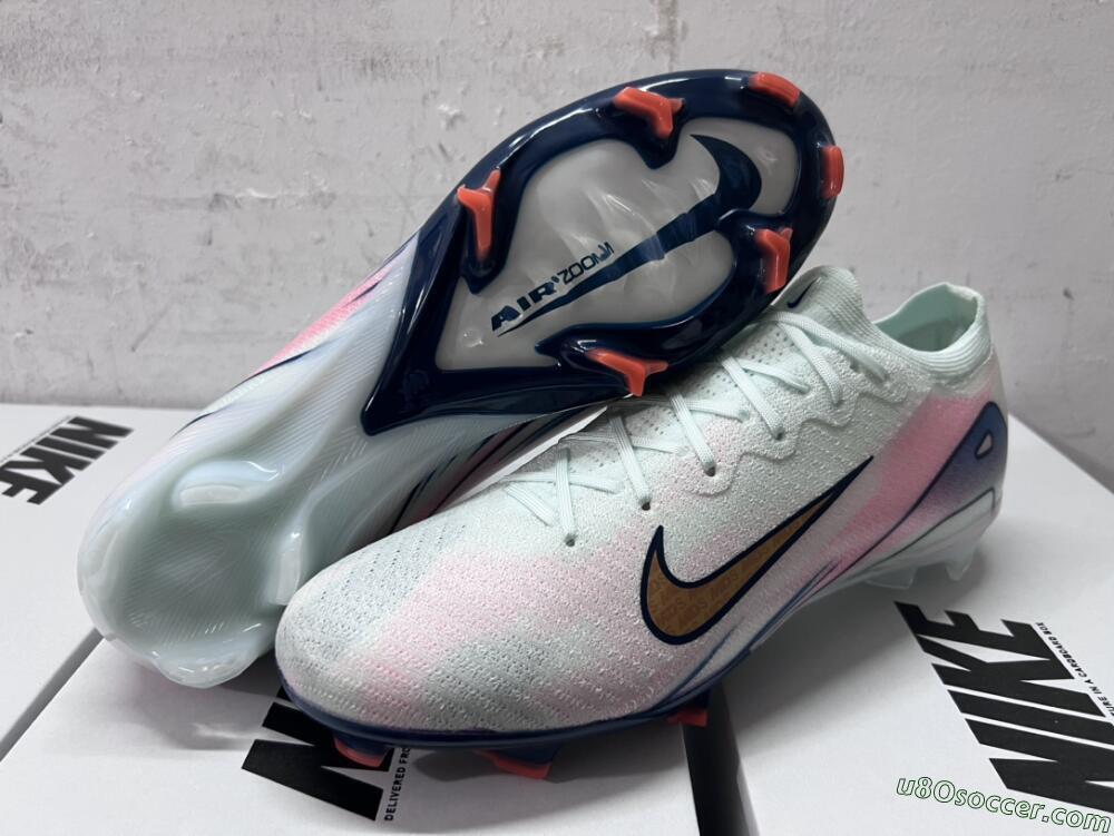 Nike Air Zoom Mercurial Vapor 16 Elite FG Firm Ground Soccer Cleats - Jade/Gold/Pink/Blue