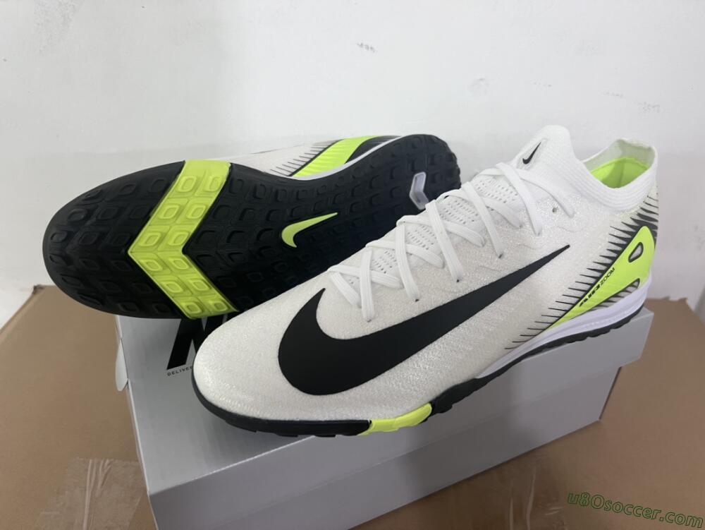 Nike Air Zoom Mercurial Vapor 16 Elite TF Artificial Turf Soccer Shoes - White/Black/Yellow