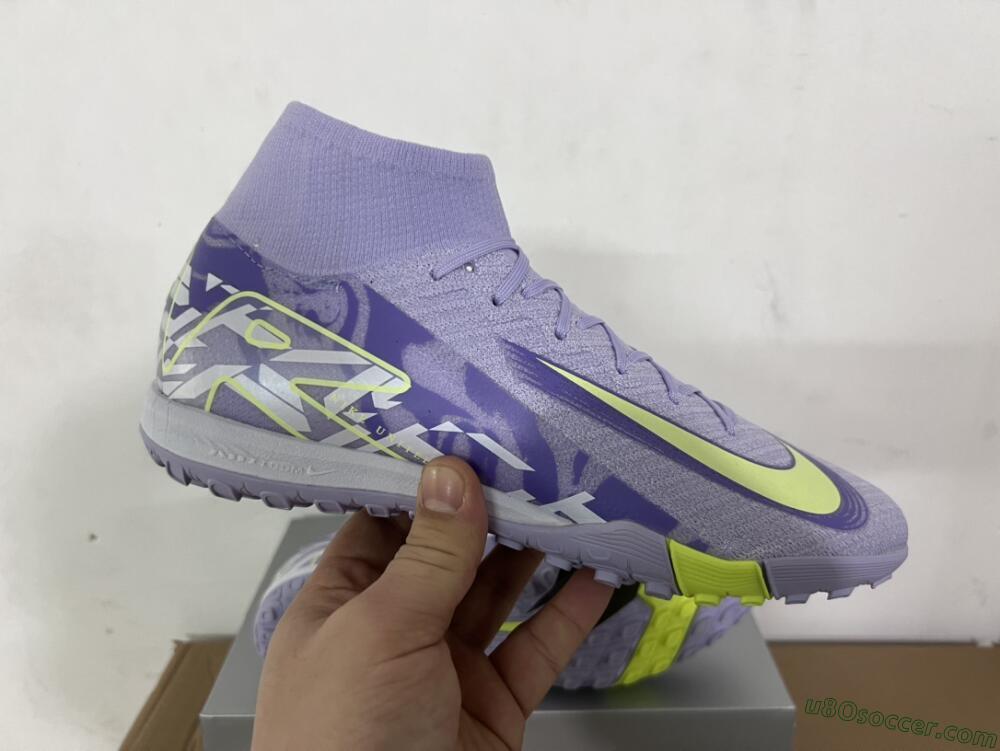 Nike Air Zoom Mercurial Superfly 10 Elite TF Artificial Turf Soccer Shoes - Purple/Yellow/White