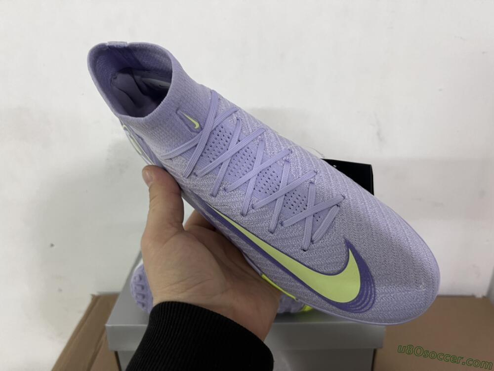Nike Air Zoom Mercurial Superfly 10 Elite TF Artificial Turf Soccer Shoes - Purple/Yellow/White