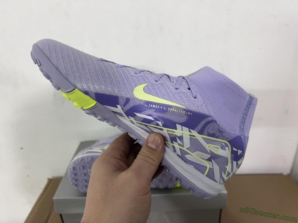 Nike Air Zoom Mercurial Superfly 10 Elite TF Artificial Turf Soccer Shoes - Purple/Yellow/White