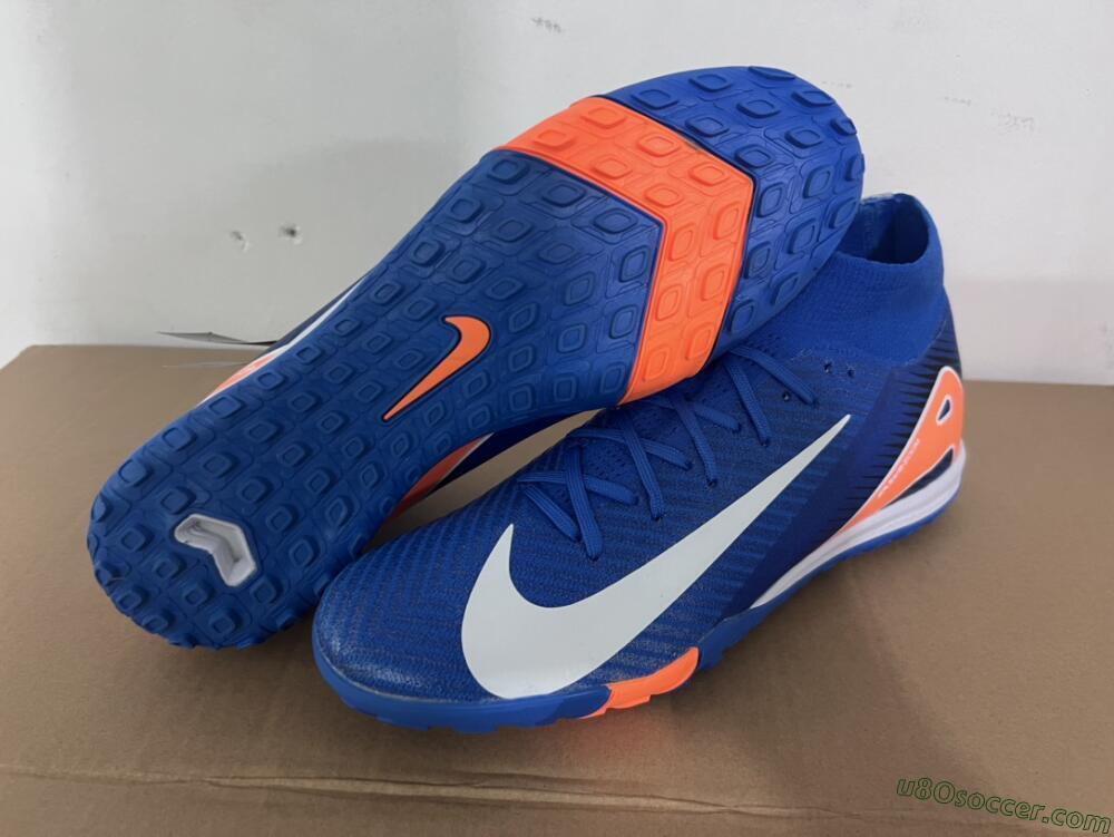 Nike Air Zoom Mercurial Superfly 10 Elite TF Artificial Turf Soccer Shoes - Blue/White/Orange