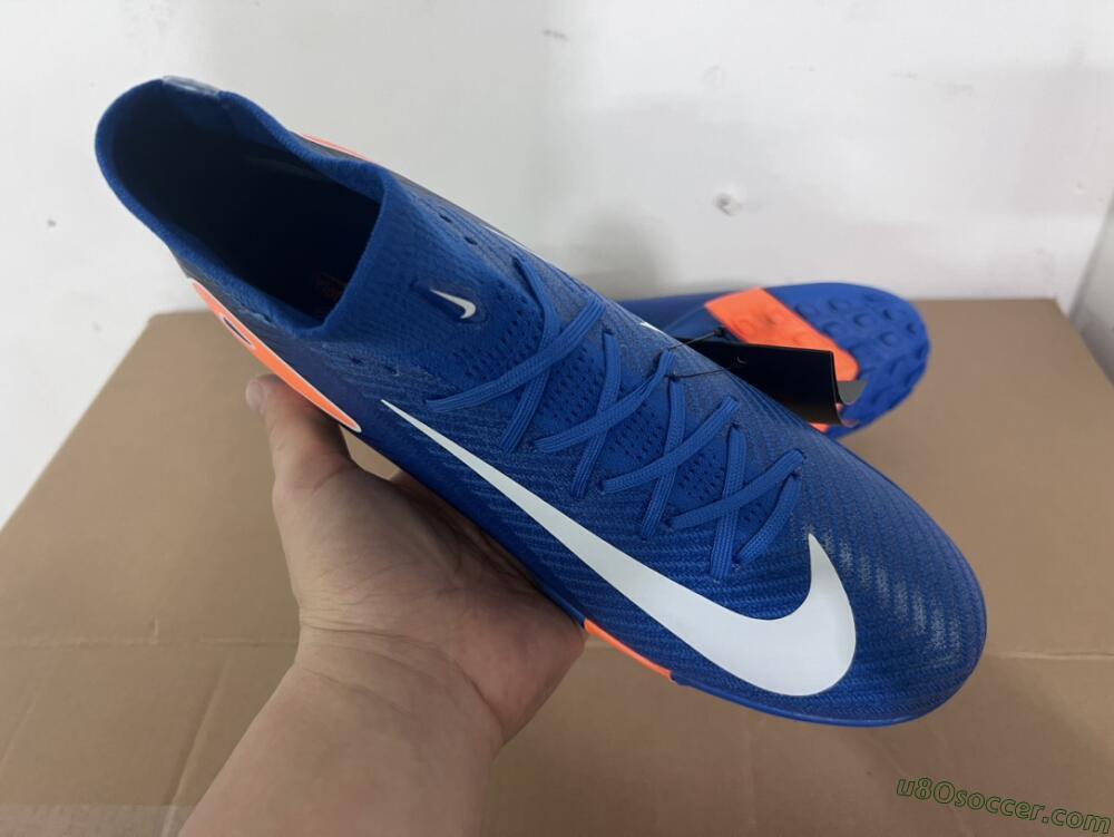 Nike Air Zoom Mercurial Superfly 10 Elite TF Artificial Turf Soccer Shoes - Blue/White/Orange
