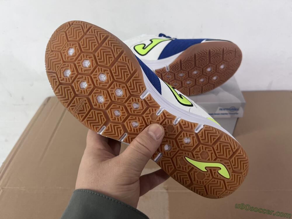 Joma Top Flex 920 IC Indoor & Futsal Soccer Shoes - White/Blue/Yellow